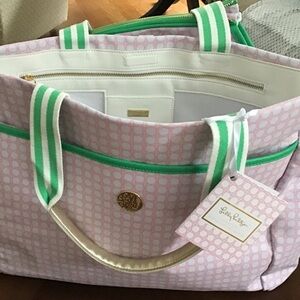 Lilly Pulitzer pink and green tennis bag NWT